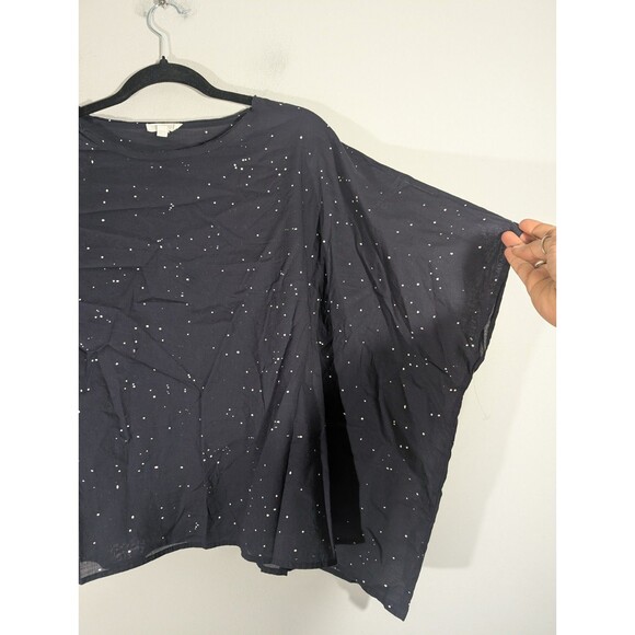 Eileen Fisher Womens Black Cropped Lightweight Poncho Cape Sz XXS/XS Lagenlook - Picture 6 of 8
